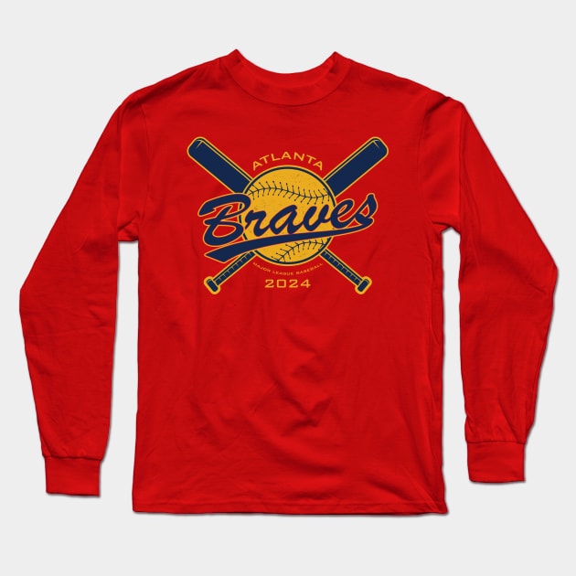 Braves 24 Long Sleeve T-Shirt by Nagorniak